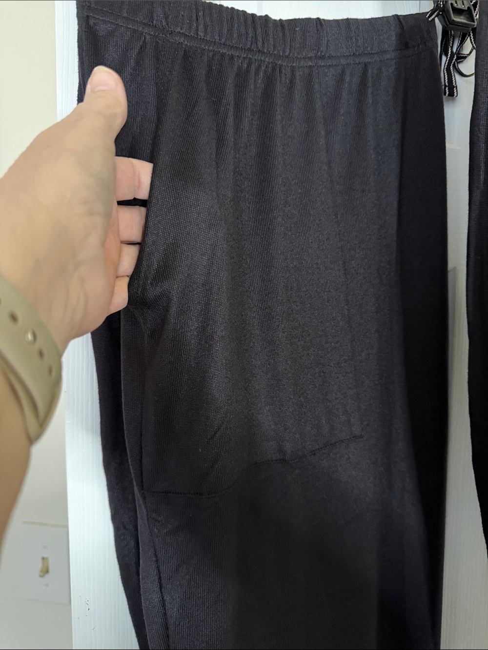 NWT 2 PAIR of Black Drawstring Elastic Waist Jogger Pants 3X (22W-24W) - Picture 2 of 4